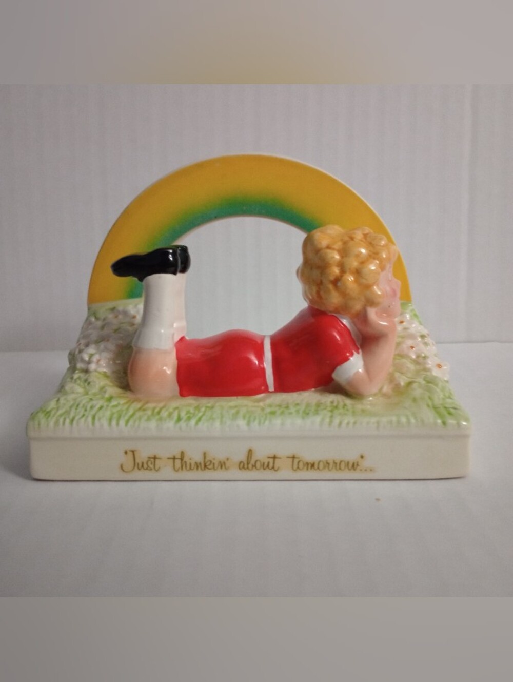 Applause Little Orphan Annie Figurine Vintage 1982 Just Thinking About Tomorrow